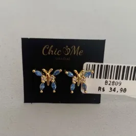 BRINCO BORBOLETA ZIRC