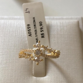 ANEL 3 FIOS ZIRCONIAS