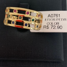 ANEL 4 FIOS PEDRAS COLOR