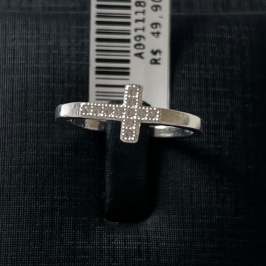 ANEL CRUCIFIXO ZIRCONIAS [ T:21 - B:Prata -  ]