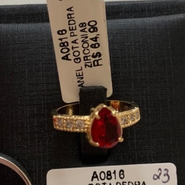 ANEL GOTA PEDRA ZIRCONIAS