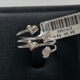 ANEL QUARTRO FIOS PEDRA [ T:20 - B:Prata -  ]