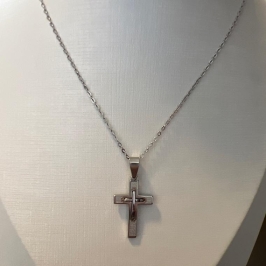 C1670 CORRENTRE MASCULINA CRUCIFIXO AÇO