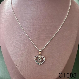 C1683 CORRENTE PING CORAÇÃO ZIRCONIAS