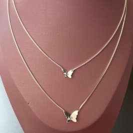 C1734 COLAR DUPLO BORBOLETAS