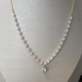 C1768 CORRENTE PEROLA PING CORAÇÃO