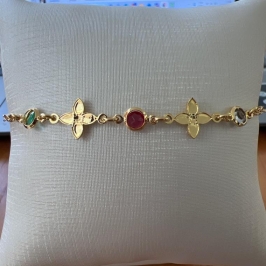 PULSEIRA FLORZINHA PEDRAS COLOR