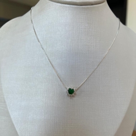 C1786 CORRENTE CORAÇÃO ESMERALDA ZIRC