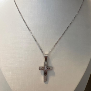 C1670 CORRENTRE MASCULINA CRUCIFIXO AÇO