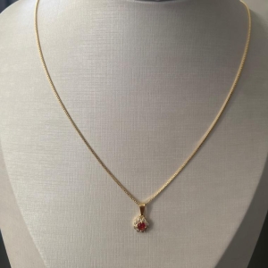 C1696 CORRENTE PINGENTE FLOR ZIRCONIA