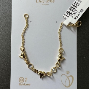 PULSEIRA INFANTIL CORAÇOES PEDRAS