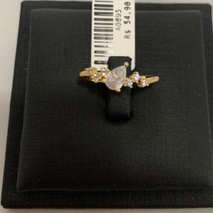 ANEL GOTA ZIRCONIAS [ T:18 - B:Ouro 18 k -  ]