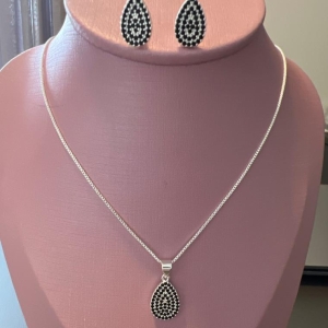 CJ054 CONJUNTO  GOTA ZIRCONIA BLACK