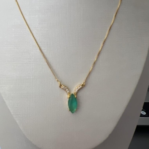GARGANTILHA PEDRA OVAL ZIRCONIAS