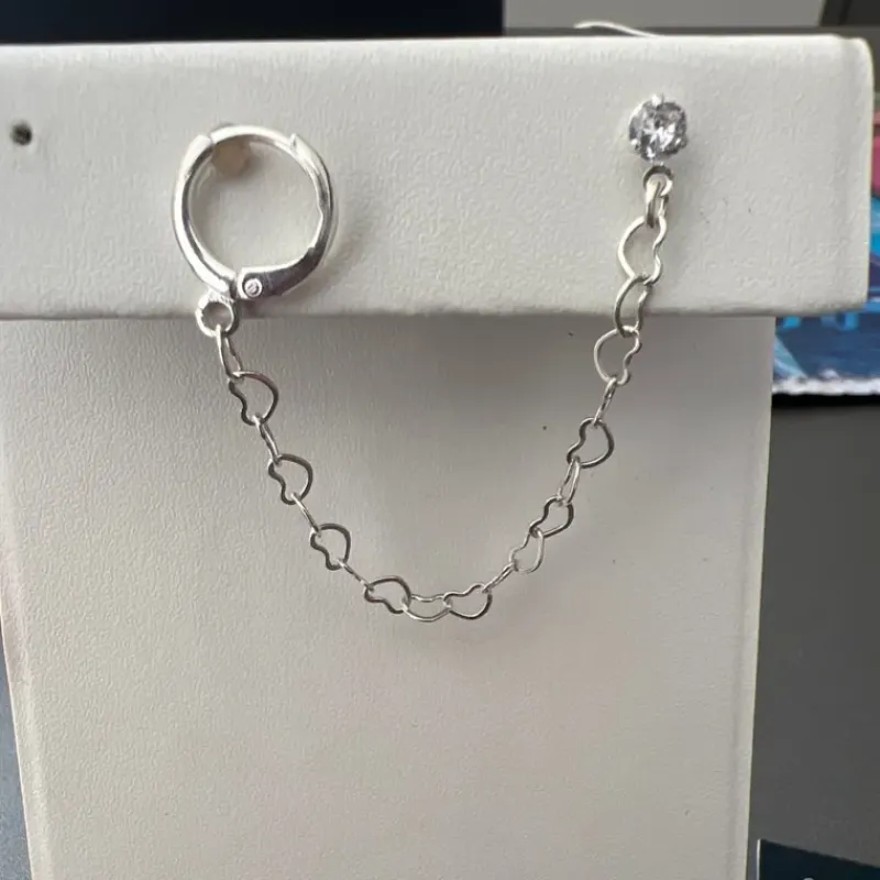 BRINCO ARGOLA CORRENTE PEDRA