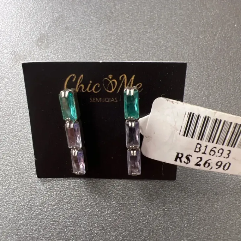 BRINCO COLOR 3 PEDRAS