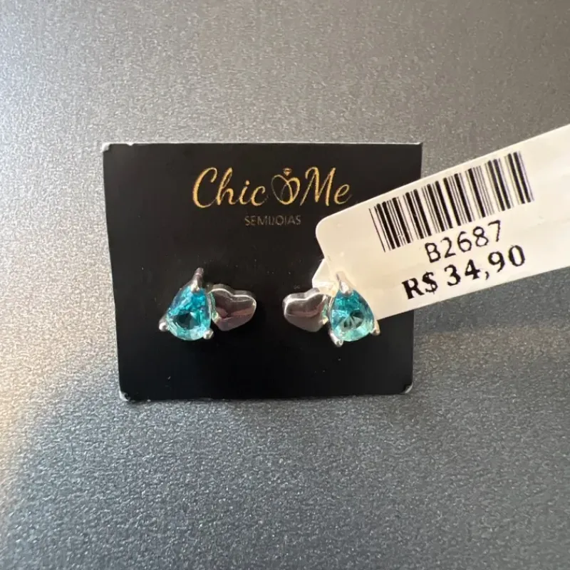 BRINCO COR GOTA PEDRA