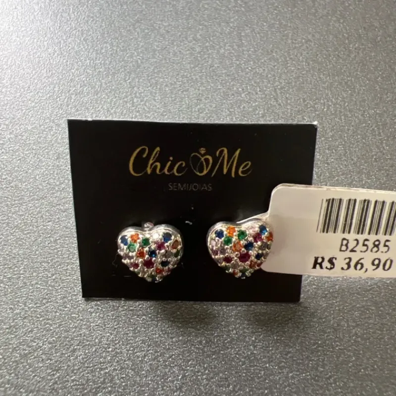 BRINCO CORAÇÃO ZIRC COLOR
