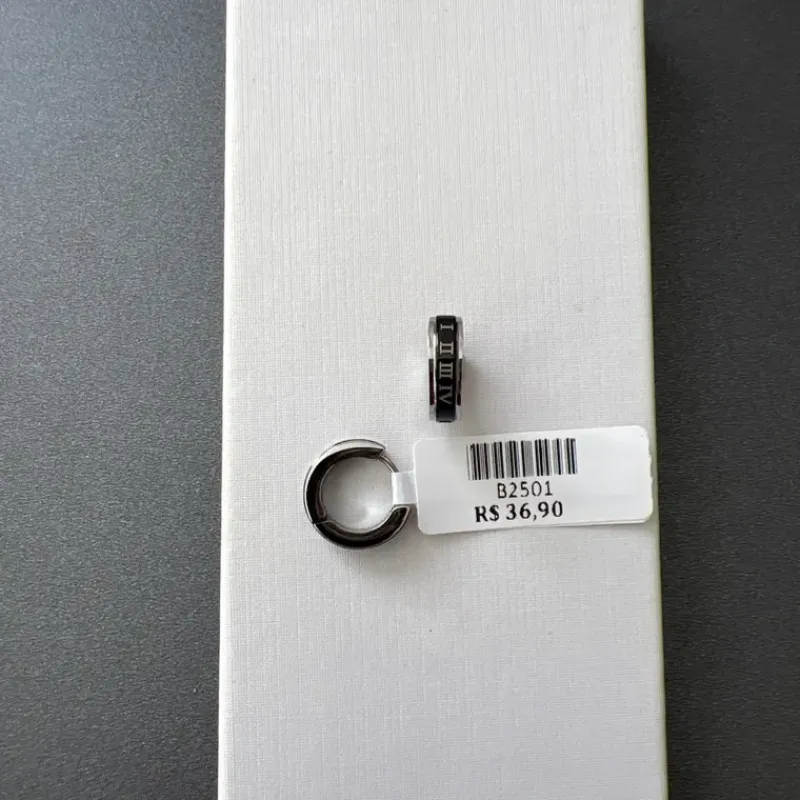 BRINCO MASC ARGOLA AÇO BLACK