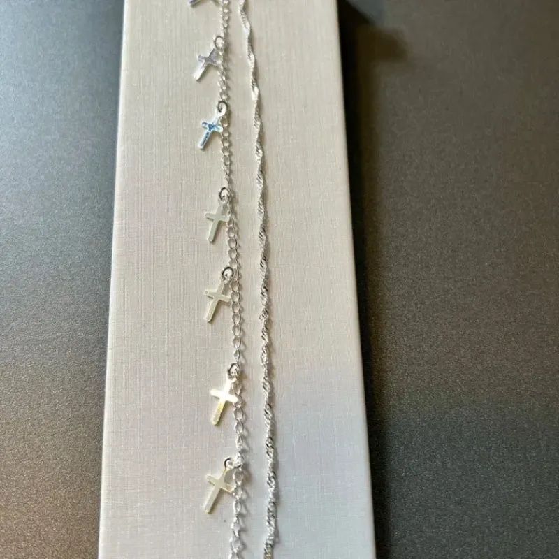 PULSEIRA DUPLA CRUCIFIXO