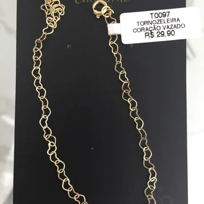 TORNOZELEIRA CORAÇÃO VAZADO