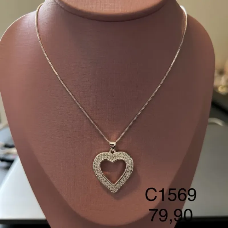 CORRENTE CORAÇÃO ZIRCONIAS