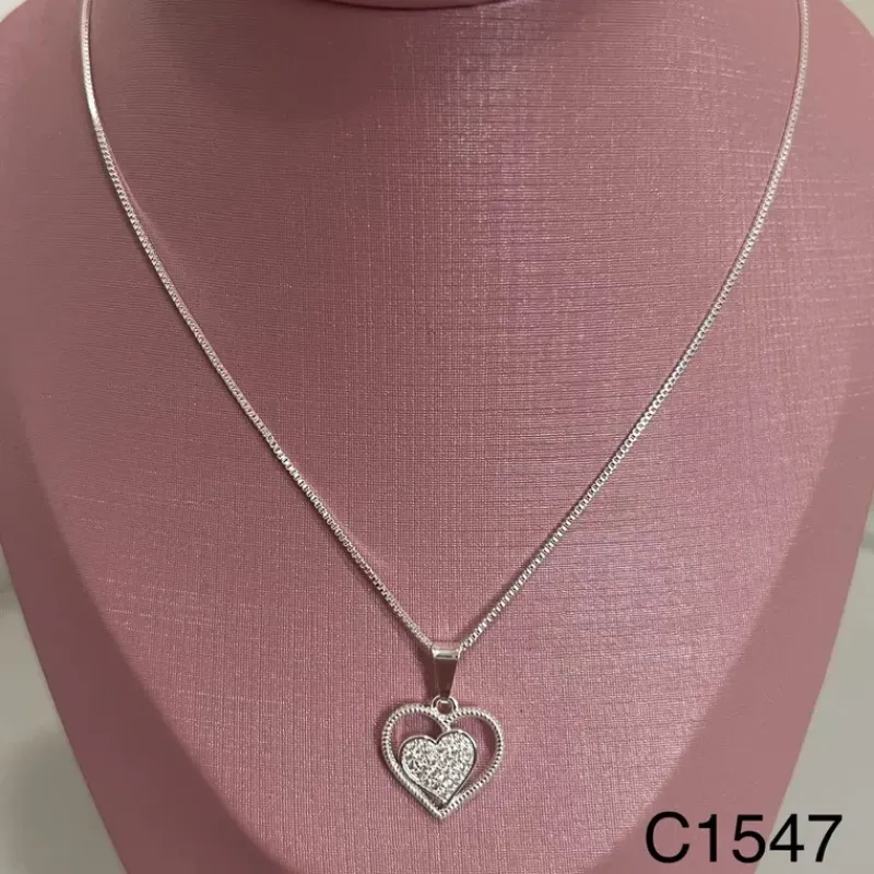 CORRENTE CORAÇÃO ZIRCONIAS