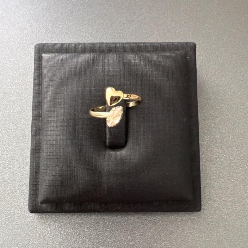 A0980 ANEL FALANGE DUPLO CORAÇÃO NAVETE