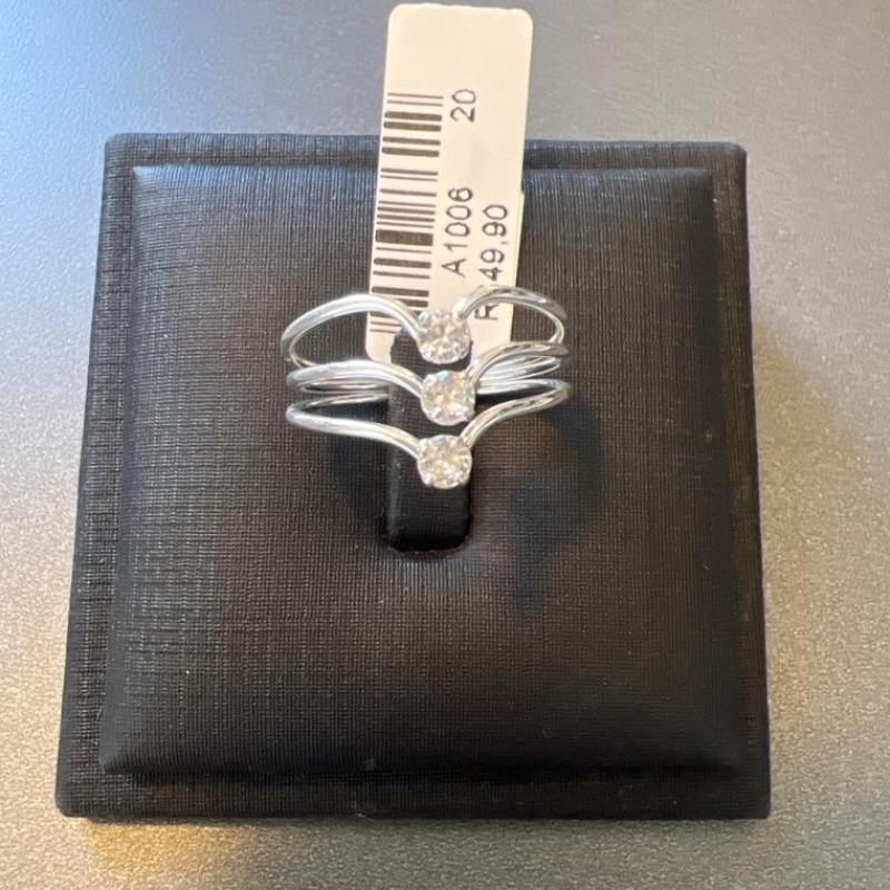 A1006 ANEL TRES FIOS PEDRA