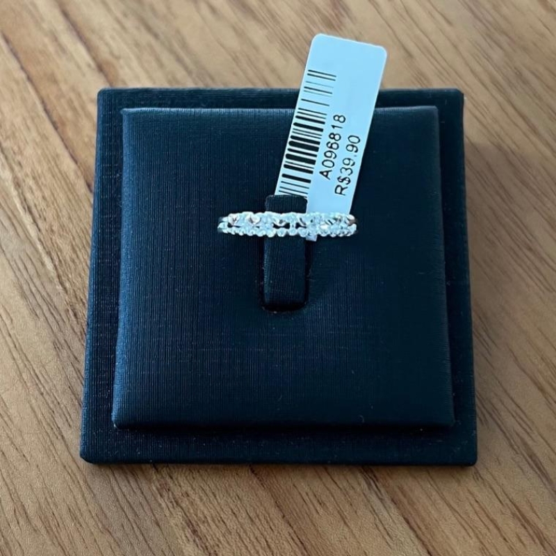 ANEL  DOIS FIOS CORAÇÃO ZIRC