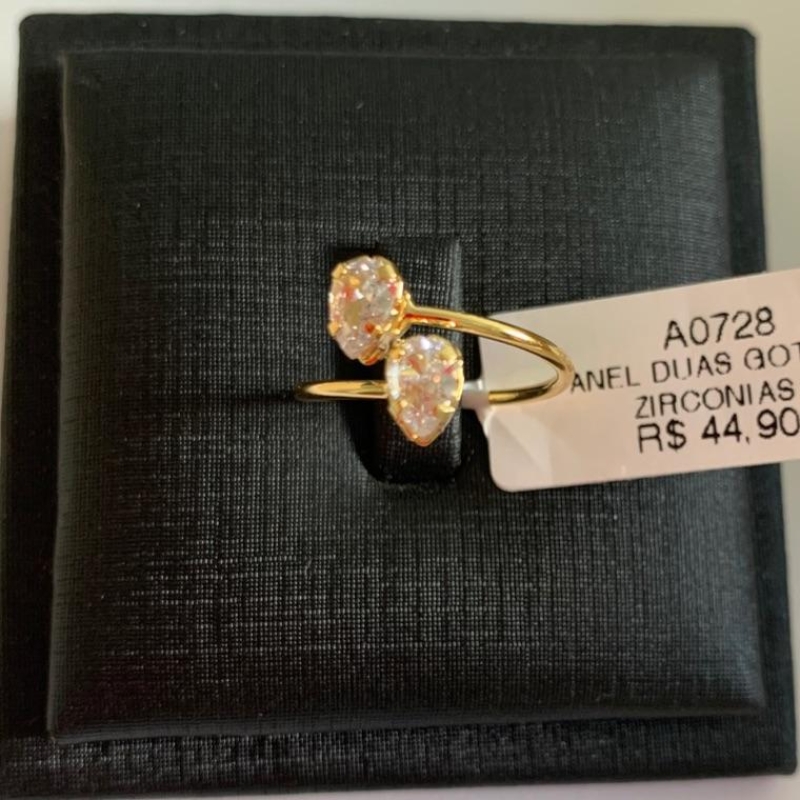 ANEL DUAS GOTAS ZIRCONIAS