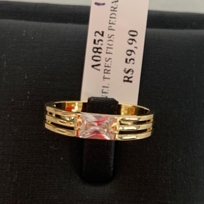 ANEL TRES FIOS PEDRA