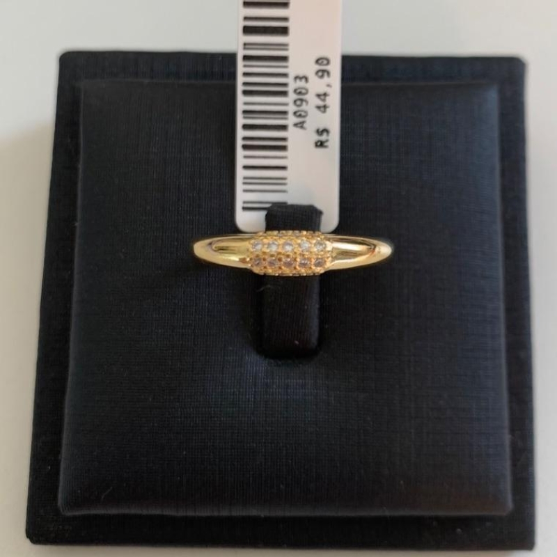 ANEL ZIRCONIAS [ T:24 - B:Ouro 18 k -  ]