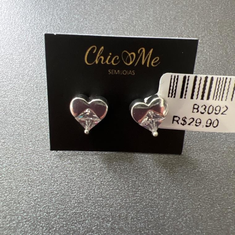 B3092 BRINCO CORAÇÃO PEDRA