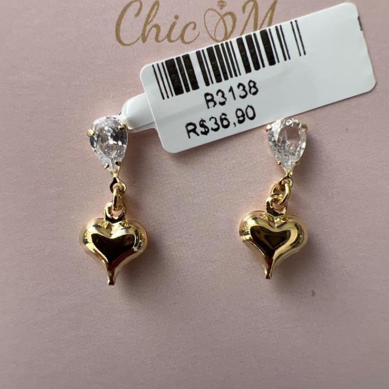 B3138 BRINCO PEDRA CORAÇÃO