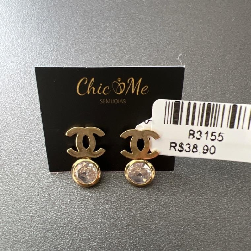 B3155 BRINCO CHANEL PEDRA