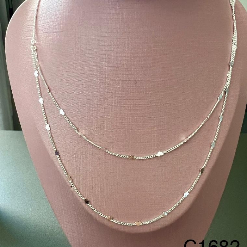 C1682 COLAR DUPLO CORAÇÃO