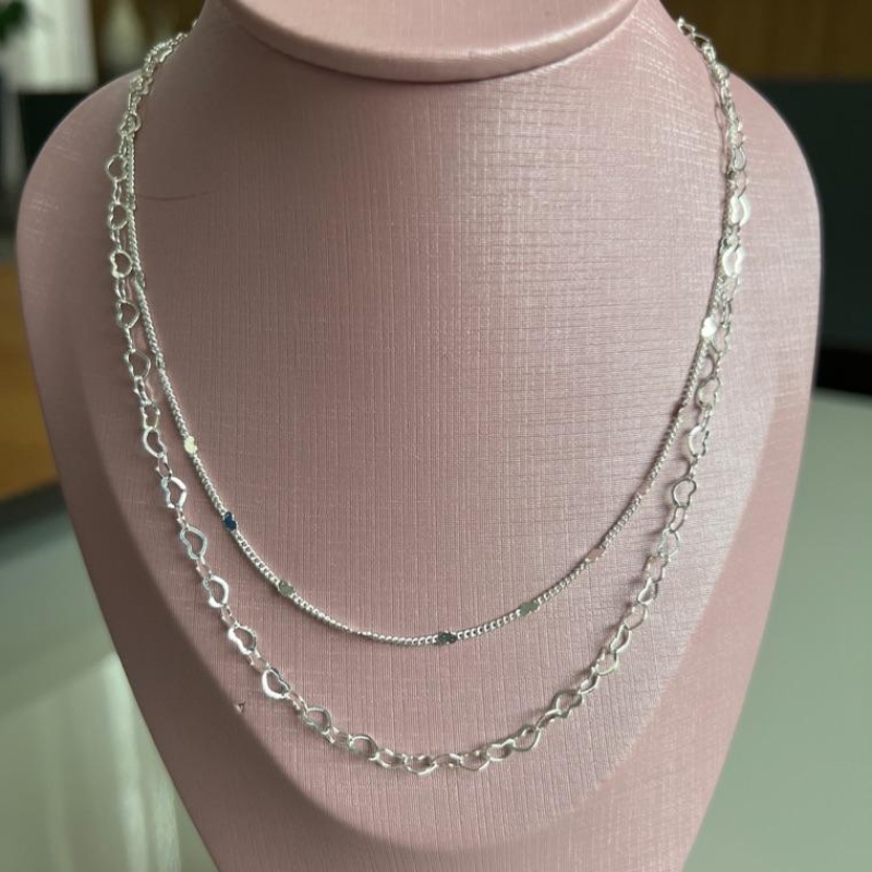 C1711 COLAR DUPLO CORAÇÃO