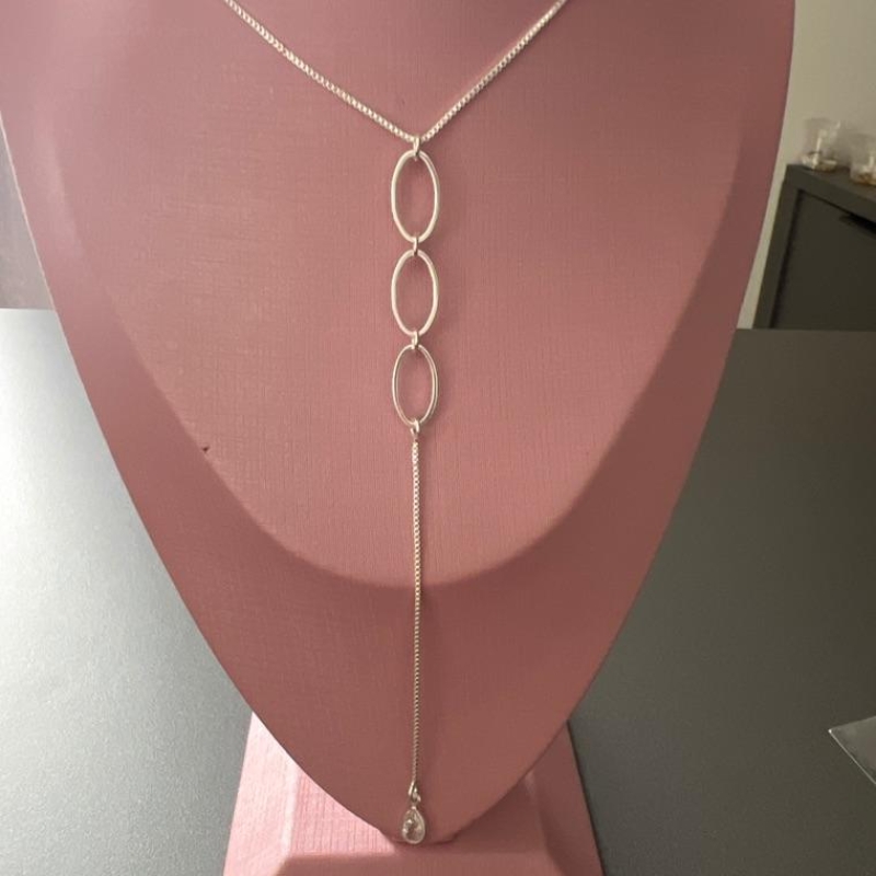 C1735 COLAR GRAVATINHA PINGO ZIRCONIA