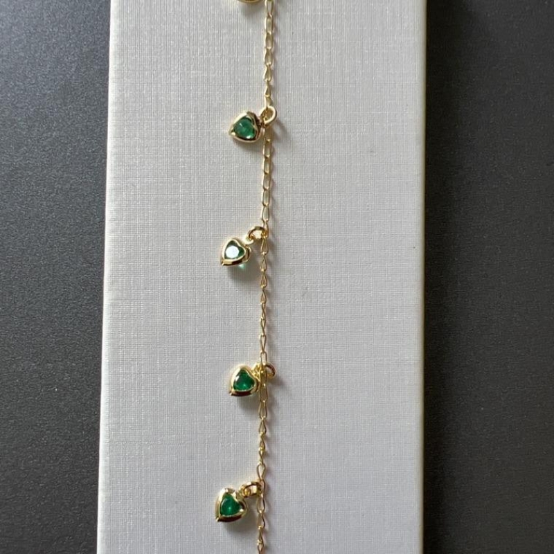 P1705 PULSEIRA CORAÇÕES ESMERALDA