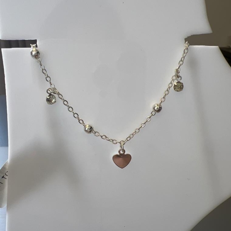 T0251 TORNOZELEIRA BOLINHAS CORAÇÕES