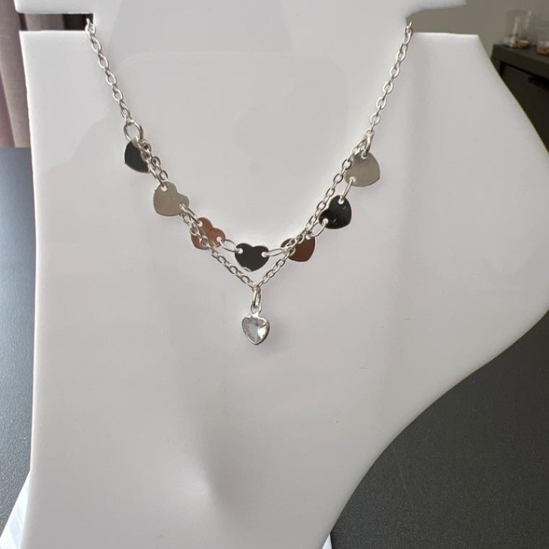 T0262 TORNOZELEIRA CORAÇÕES CHAPA PING COR