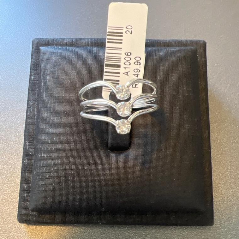 A1006 ANEL TRES FIOS PEDRA