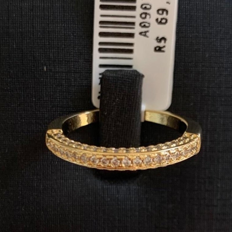 ANEL MEIA ALIANÇA ZIRCÔNIA