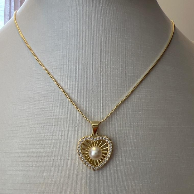 C1773 CORRENTE CORAÇÃO PEROLA