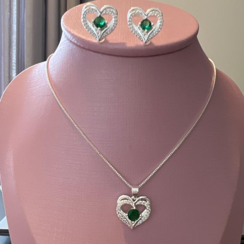 CJ053 CONJUNTO CORAÇÃO ESMERALDA