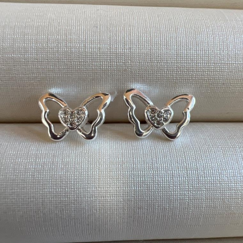 B3268 BRINCO BORBOLETA ZIRCONIAS