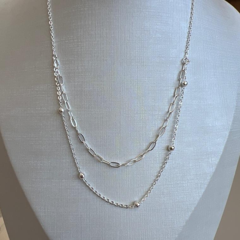 C1828 CHOKER DUPLO BOLAS ELOS