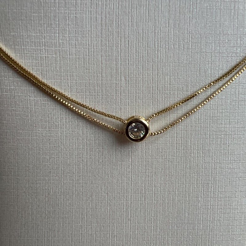 P1847 PULSEIRA DOIS FIOS PEDRA ZIRCONIA