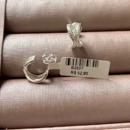 BRINCO ARGOLA DUPLA ZIRCONIAS BRINCO ARGOLA DUPLA ZIRCONIAS